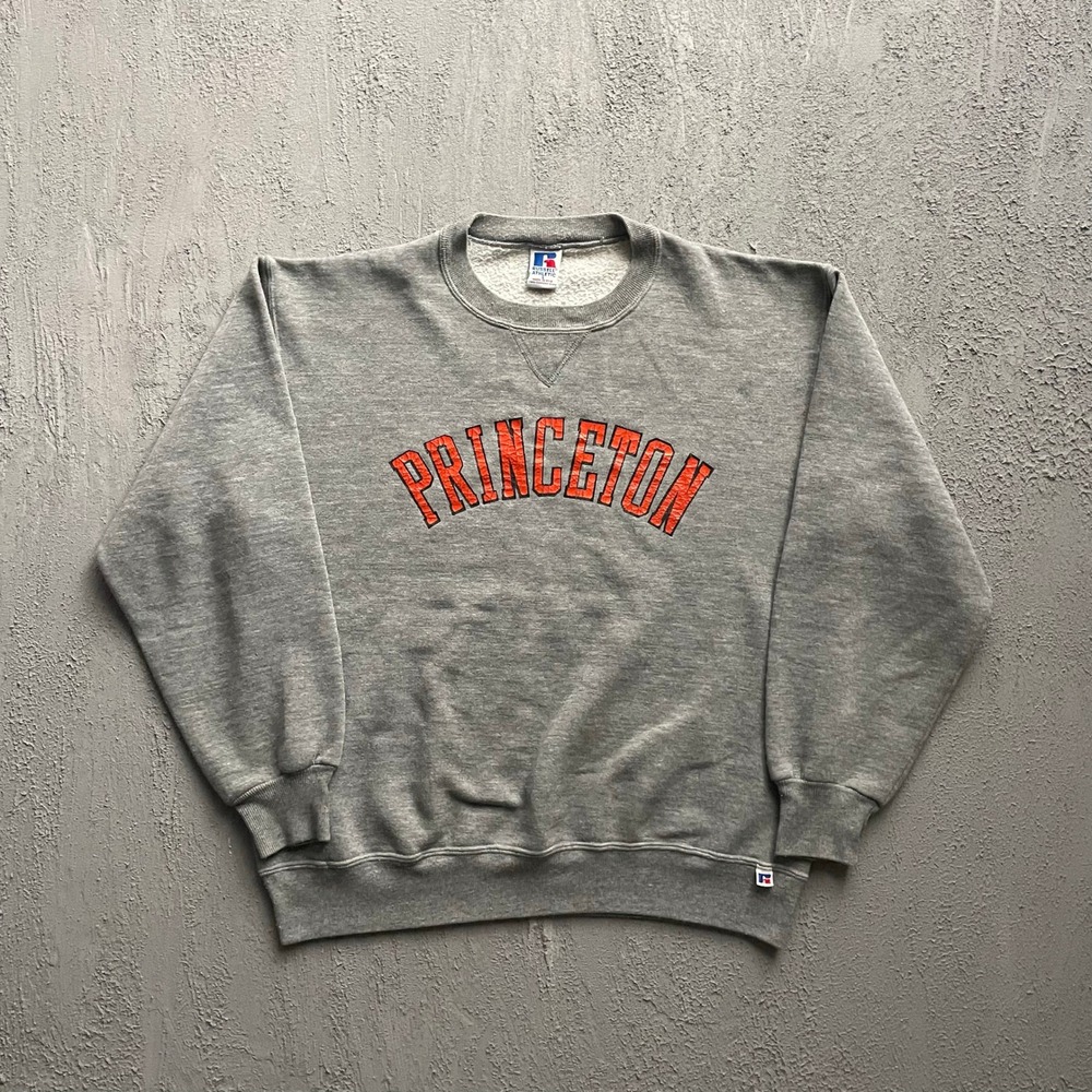 Vintage Princeton University Sweatshirt Mens Large Grey 90s Russell Athletic